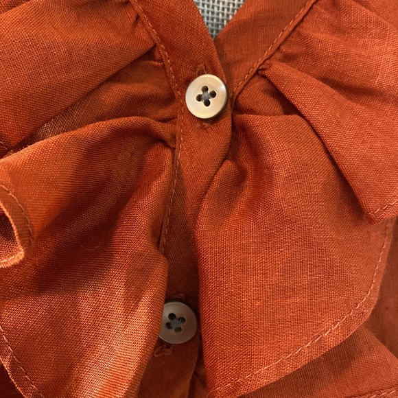 J Jill Sleeveless V-Neck Ruffled Lightweight Sleeveless Button Front Blouse M - Picture 7 of 8